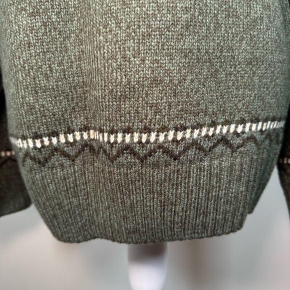 Jeep Men’s Fair Isle Sweater Forest Green Wool Blend Size Large Vintage-Style - Picture 6 of 12